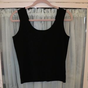 Jones New York Black Floral Emboidered Tank